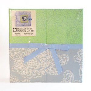 Malden Blue & Green 4x6 Photo Album in Matching Gift Box, New in Package